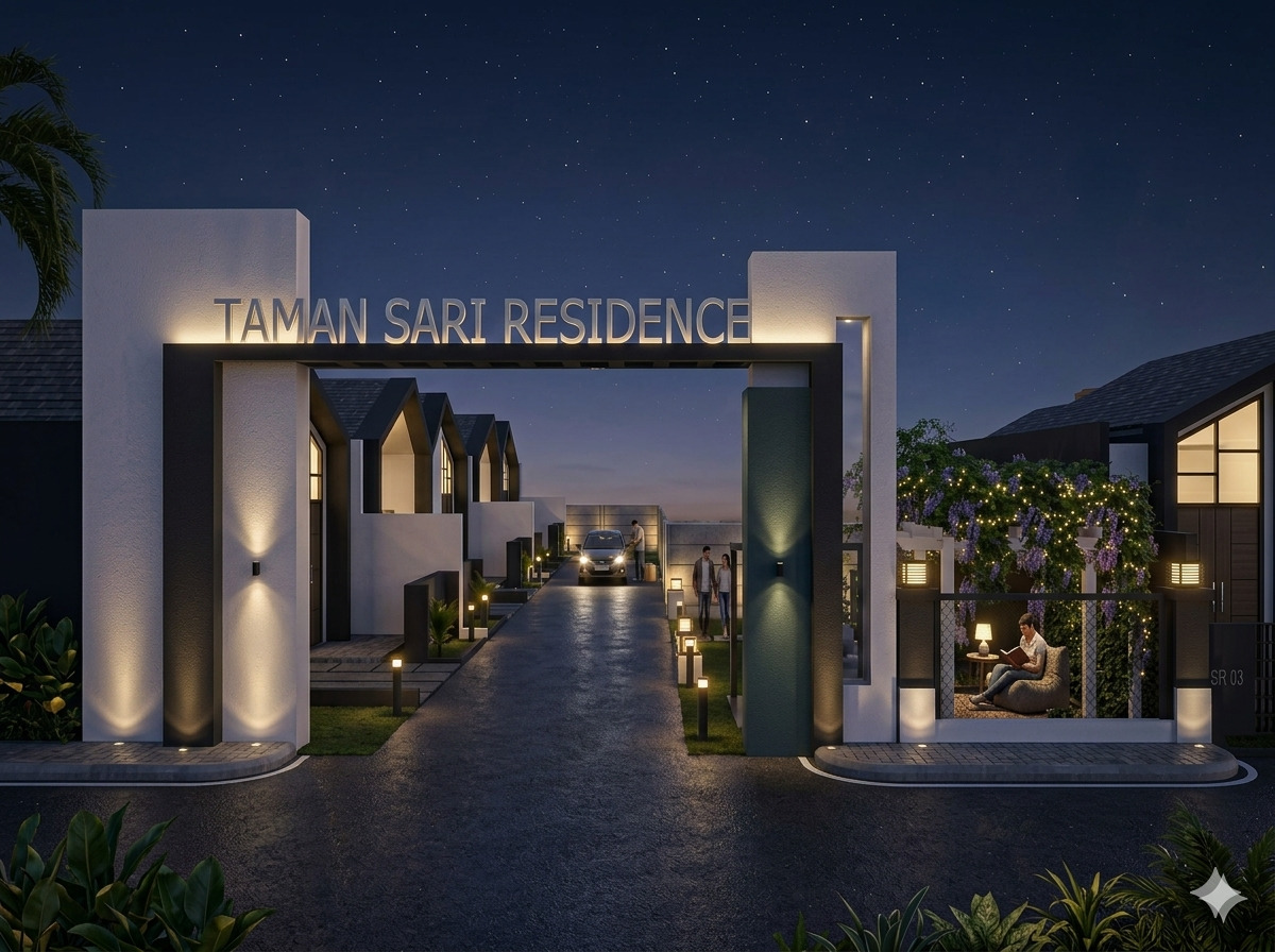 Pintu gerbang Taman Sari Residence