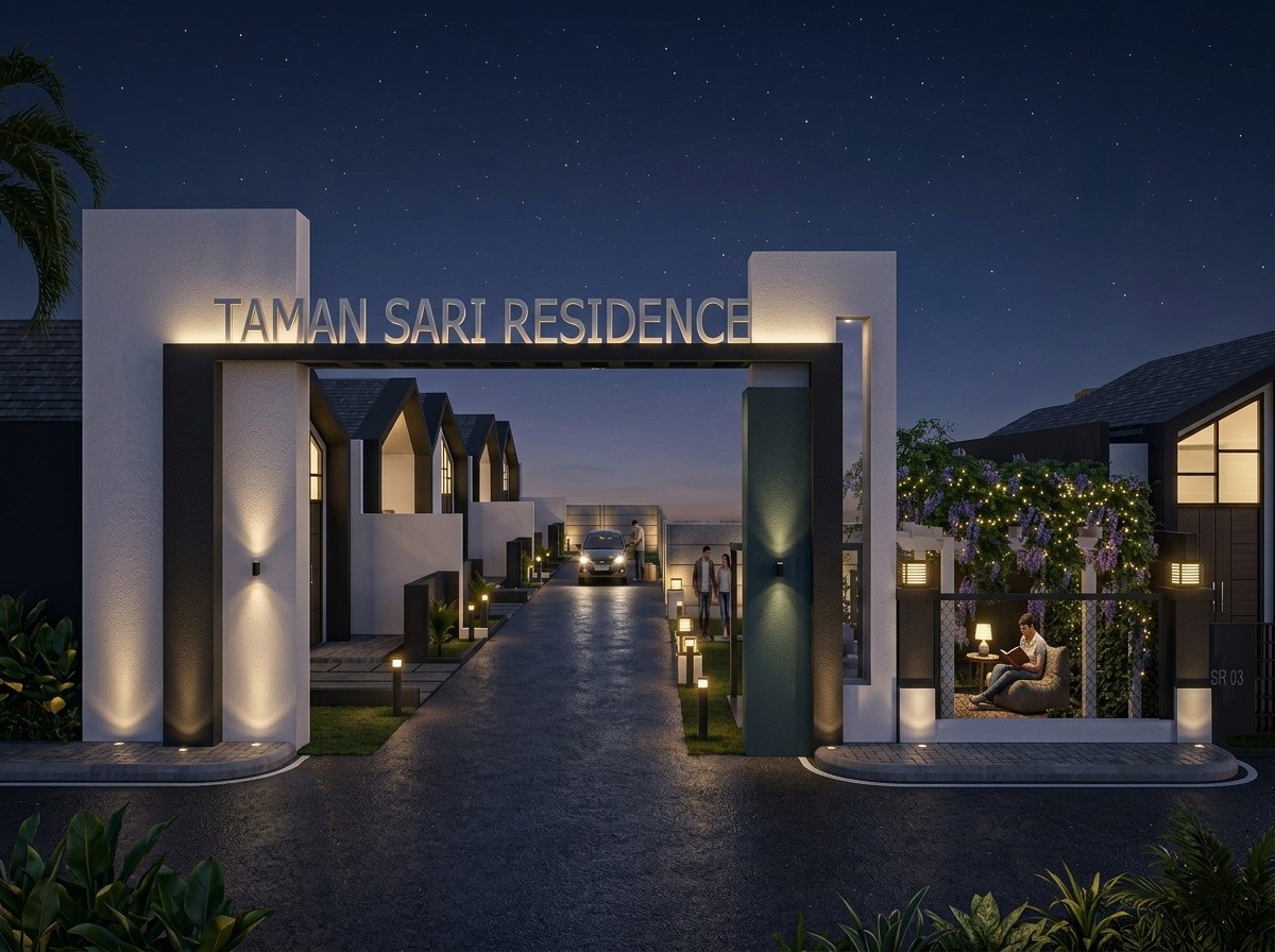 Pintu gerbang Taman Sari Residence
